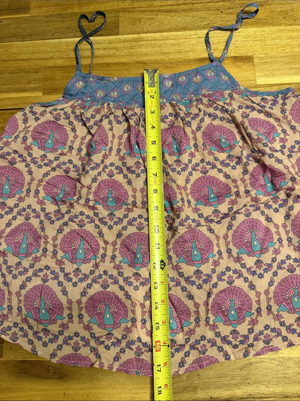 Spell Peacock Print Cami Top Boho Smocked Spaghetti Strap Tank - Picture 13 of 14